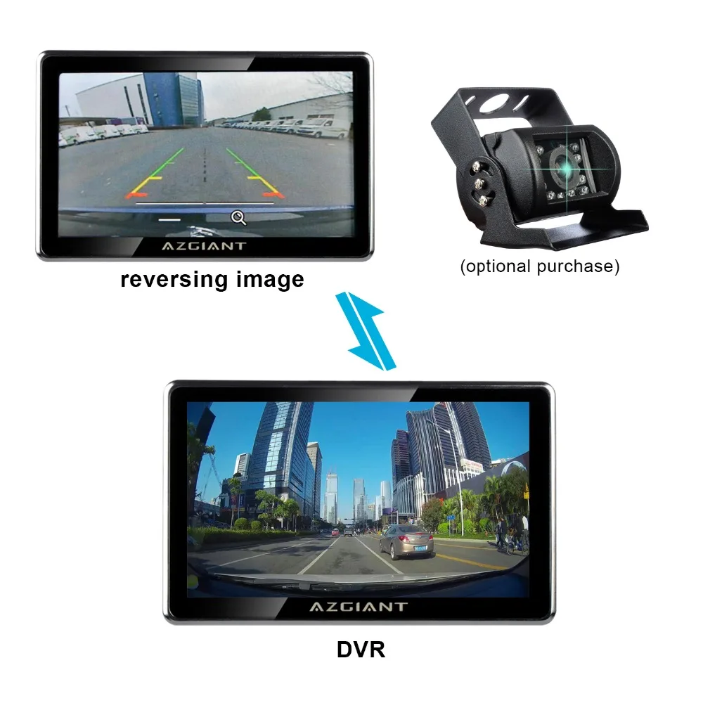 AZGIANT 7 &quotAndroid gps навигация wifi Автомобильный видеорегистратор грузовик навигатор