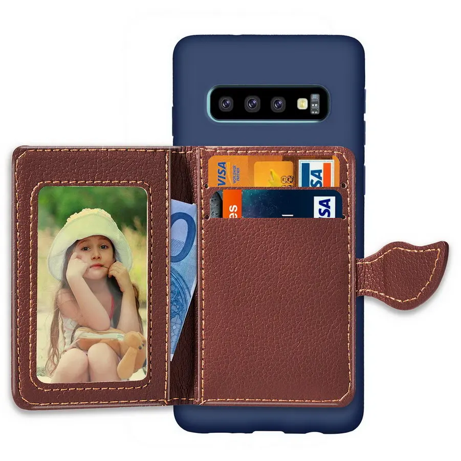 Чехол книжка с Кредитной Карман для Samsung Galaxy S10 чехол листьев владельец карточки
