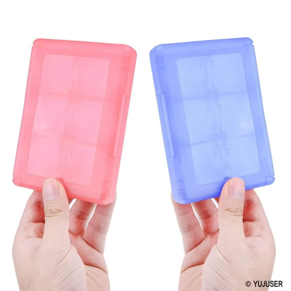YUJUSER синий + красный пластиковый футляр для игровых карт NAND 3DS/3DS LL/3DS XL подходит 44