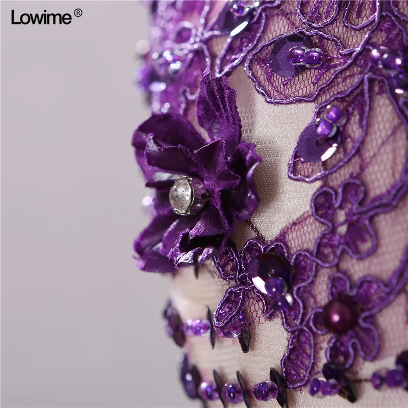 

Real Photo Purple Plus Size Evening Dresses Ball Gown With Sequin Crystal Formal Evening Gowns Illusion Celebrity Gowns