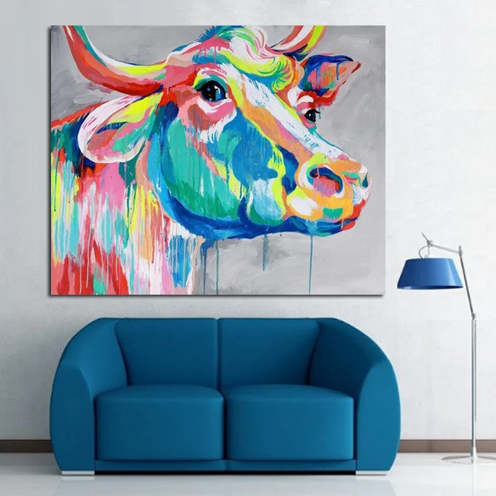 

Modern Abstract Art Canvas Painting Handpainted Oil Painting Cow Paintings Cuardros decoracion Pictures for Home Decor Best Gift