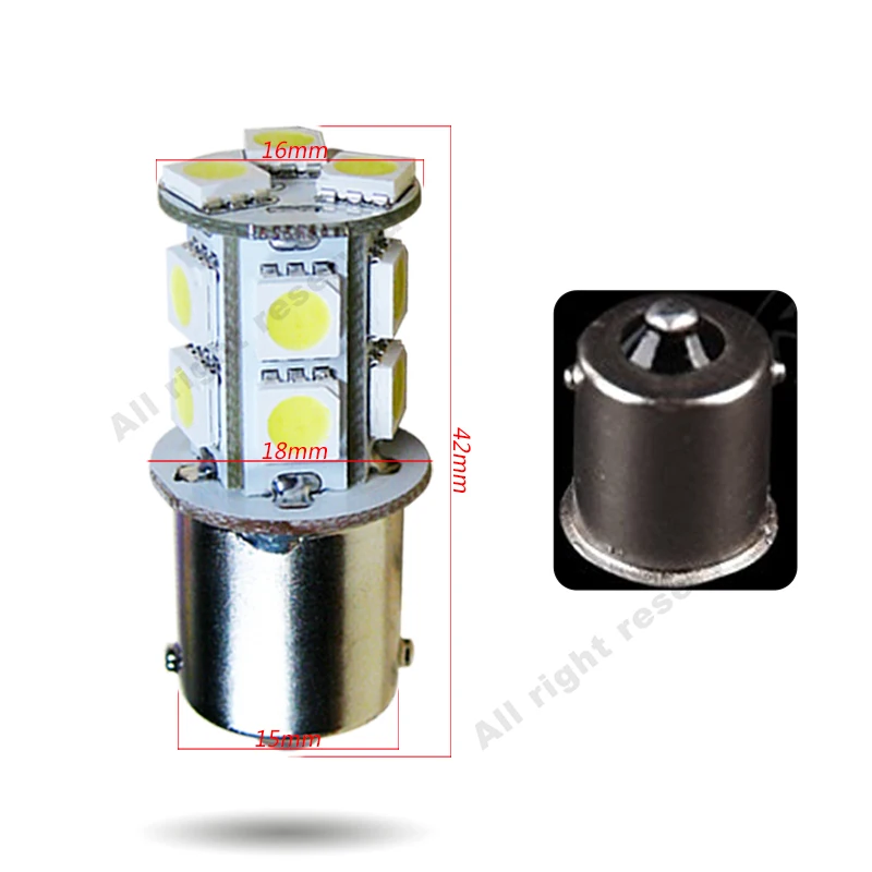 10 шт. 1156 BA15S светодиодный 13 SMD r5w задний фонарь стоп-сигнал поворота s25 ba15s p21w