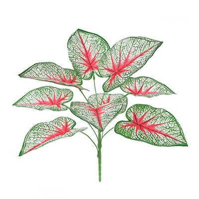 New Artificial plant Tropical Large Palm Tree Leaves Fake Plants For Home Party Valentine's Day Wedding Decoration - Цвет: Colocasia bicolor