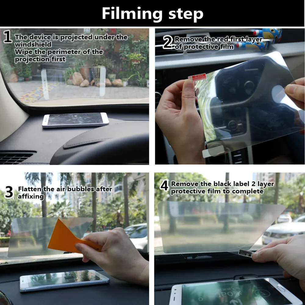 Автомобиль HUD светоотражающая пленка дисплей OBD общий проектор светоотражающая пленка защитный светоотражающий экран дисплей превышения скорости