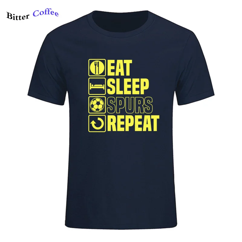 

Новые мужские Изделие из хлопка с короткими рукавами футболку Летние топы Eat Sleep Шпоры футболка смешные отцов подарок на день рождения, детс...