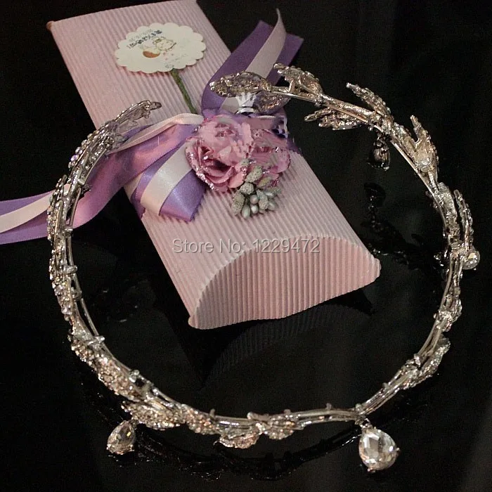 Хрустальные свадебные аксессуары для волос TREAZY Стразы свадебная тиара в форме