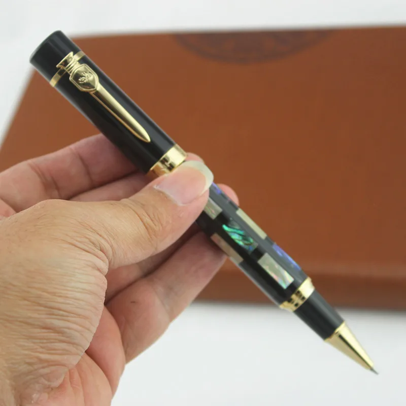 Jinhao 650 роскошная ручка ролик с резьбой в виде ракушки золотым зажимом 0 7 мм перо
