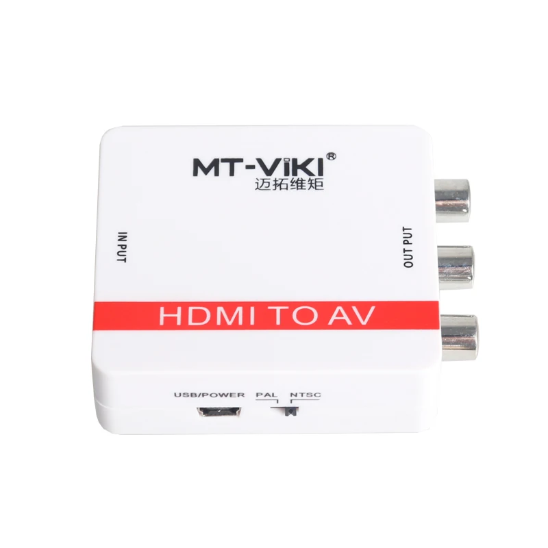 

MT-Viki Digital HDMI to Analog RCA Video Converter PAL NTSC Switch CVBS L/R AV Synch Adapter USB Powered High Quality HDMI2AV