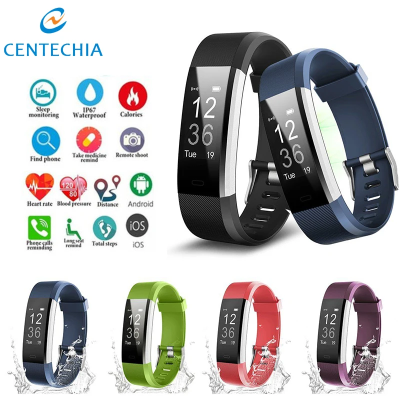 ID115PLUS Смарт Polsbandjes Фитнес браслет Hartslag трекер Smartband Водонепроницаемый Фитнес браслет FitBits