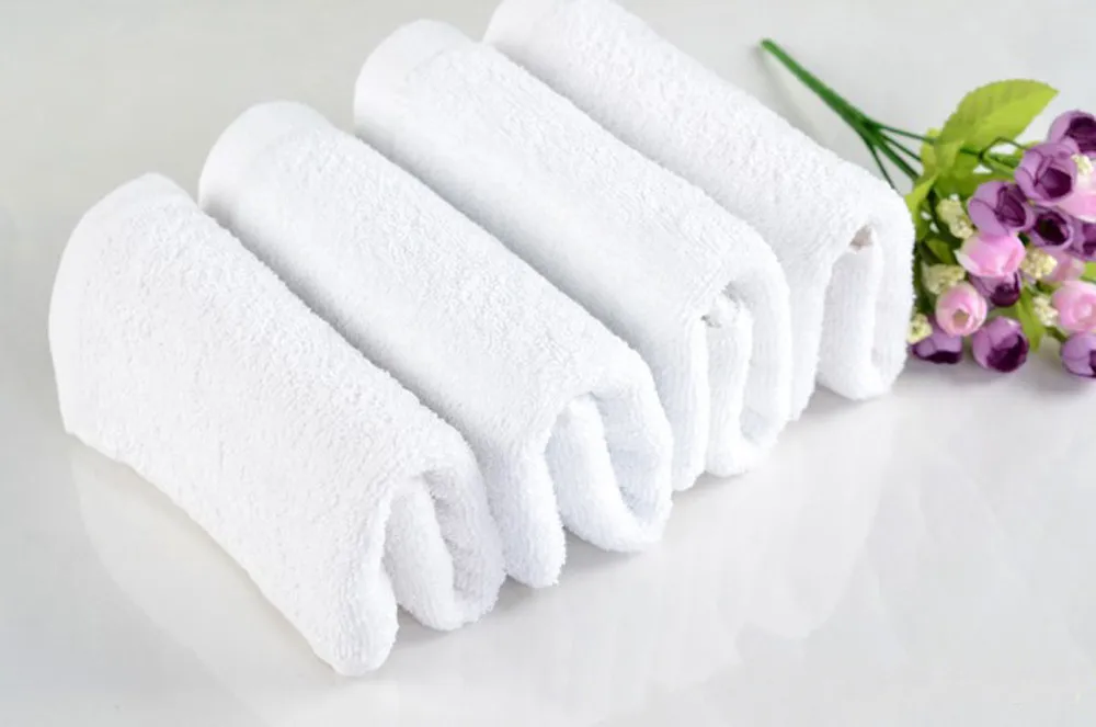 

1Pc Soft Cotton 30*65cm Hotel 1Pc Soft CottTowel Washcloths Hand Towels White comfortable soft bathroom Hanging Wipe Soft lTowel