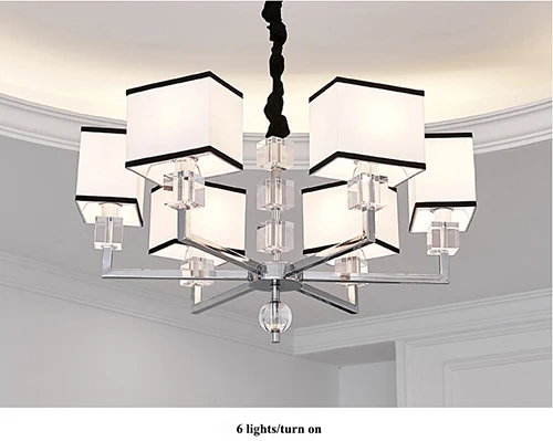 6 lights pendant Современный, хромированный, металлический светодиодный настенный светильник, блестящий хрустальный светодиодный настенный светильник для спальни, Светильники для гостиной, светодиодный настенный светильник, тканевый настенный светильник - Цвет абажура: 6 lights pendant