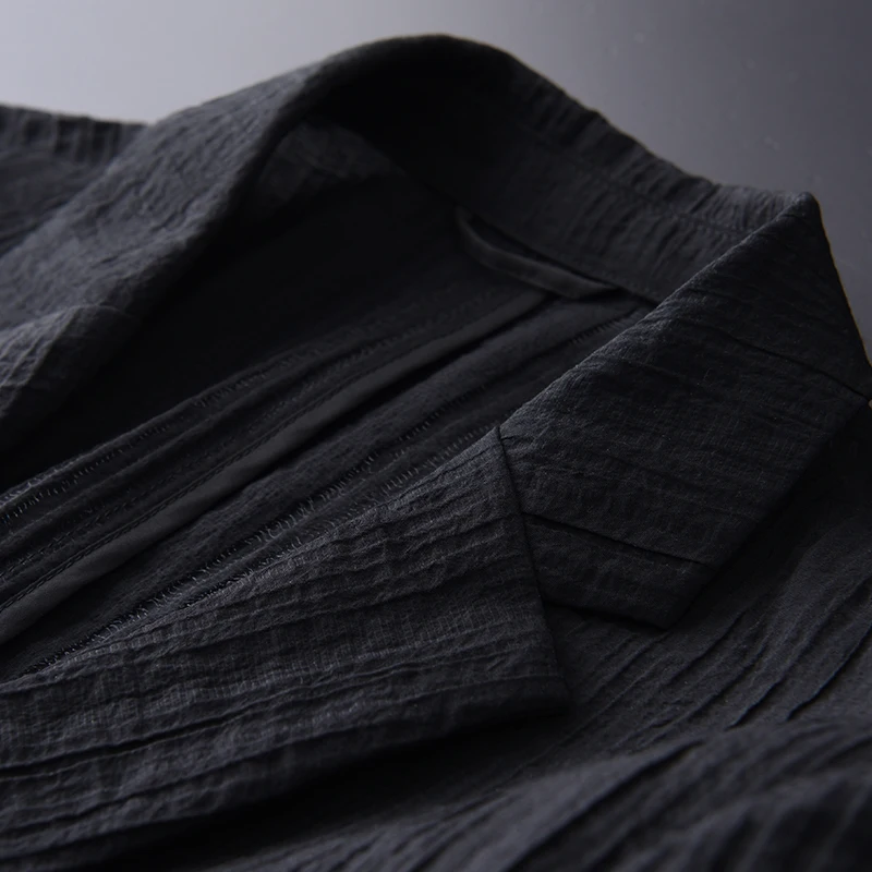 Minglu Luxury Blazers Men Plus Size 4XL 3D Texture Wrinkle Fabric Black Business Leisure Blazer Jacket Slim Fit Mens | Мужская одежда