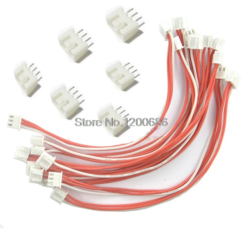 

30CM 24AWG Dual End XH2.54 3Pin Female Connector Cable 3 Pin Battery Connector Plug Female & Male with Wire