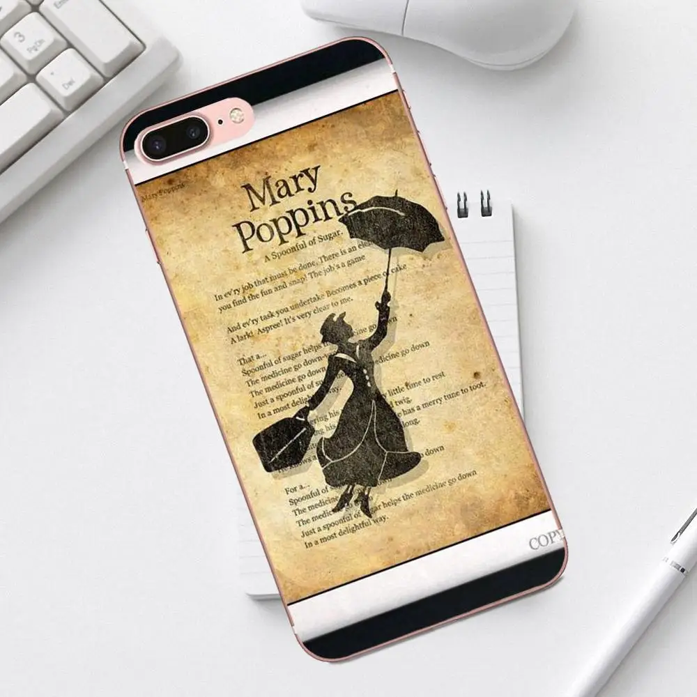 Qdowpz чехол для Galaxy Alpha Core Prime Note 4 5 8 S3 S4 S5 S6 S7 S8 S9 mini edge Plus Peter Pan Mary Poppins Wizard on.