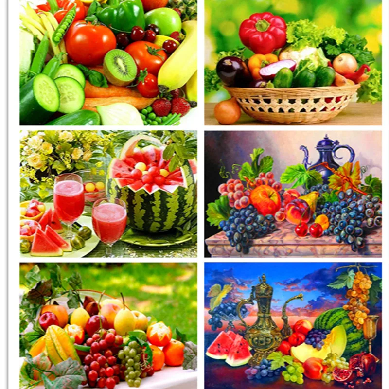 Новый фруктовый алмаз вышивка кухня Настенный декор Кубик Рубика квадратная