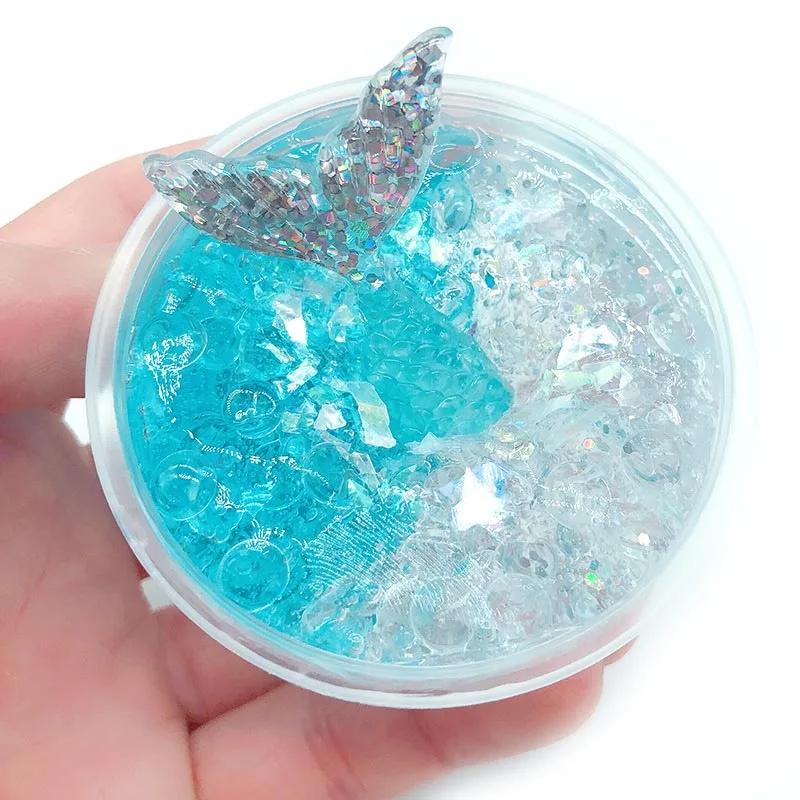 60ML Ocean Dolphin Mixing Cloud Slime Putty Scented Stress Kids Clay Toy Slime Fluffy Slime Squeeze Toy
