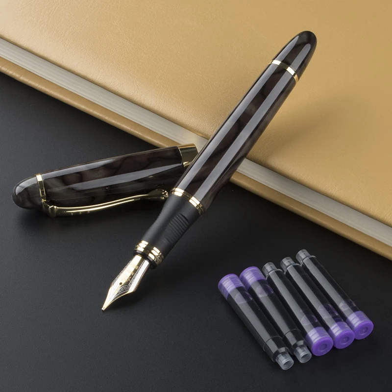 Мрамора перьевая ручка 18KGP JINHAO X450 зеленый 0 7 мм широкий наконечник черный синий