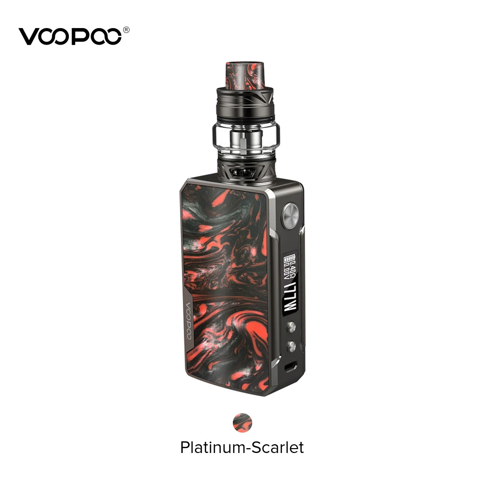 Platinum-Scarlet VOOPOO DRAG 2 комплект из платины 5 мл Uforce T2 Танк Uforce U2 N3 177 Вт Макс выход Электронная сигарета против Voopoo Drag 2 комплект смолы - Цвет: Platinum-Scarlet