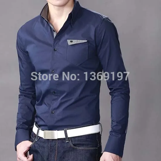 Fashion Mens Luxury Casual Sexy Slim Fit Stylish Long sleeve Dress Shirts 2 Colours Size M~XXXL MN473*02 | Мужская одежда