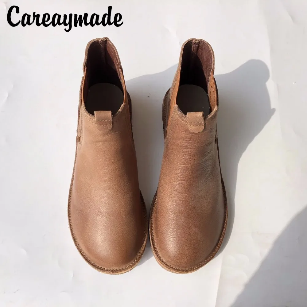 Осенне зимние женские ботинки Careaymade лидер продаж ручной работы из натуральной