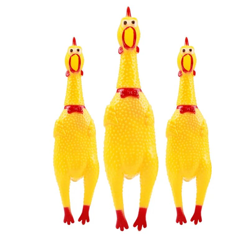 Rooster Crows Attract Puppy Dog And Cat Pet Squeak Toys Screaming Rubber Chicken Size S-l Free Shipping