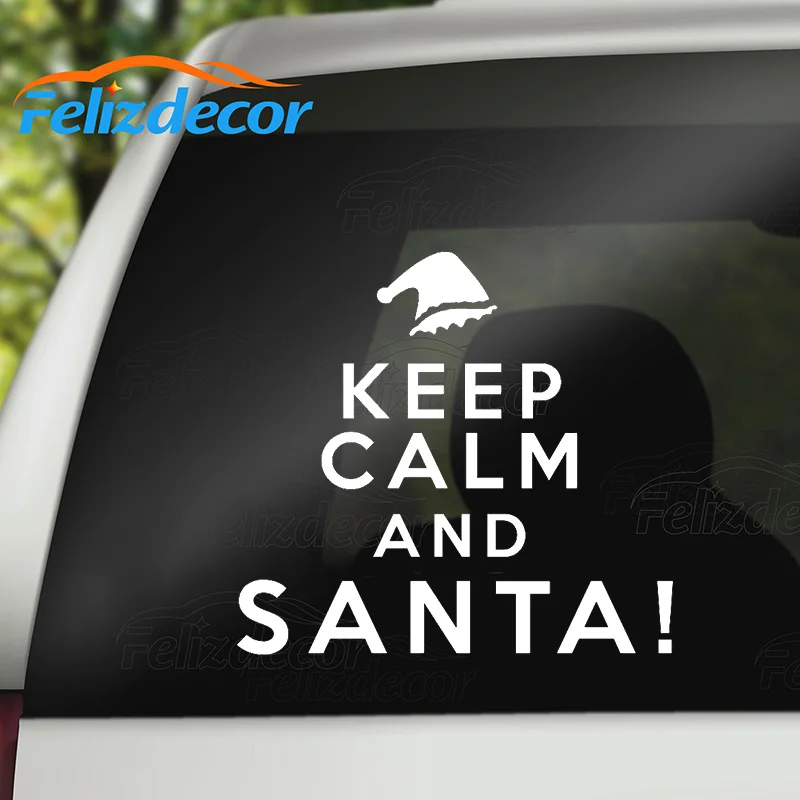 13*12 см Забавный эльф Keep Calm and Santa Рождественская виниловая художественная