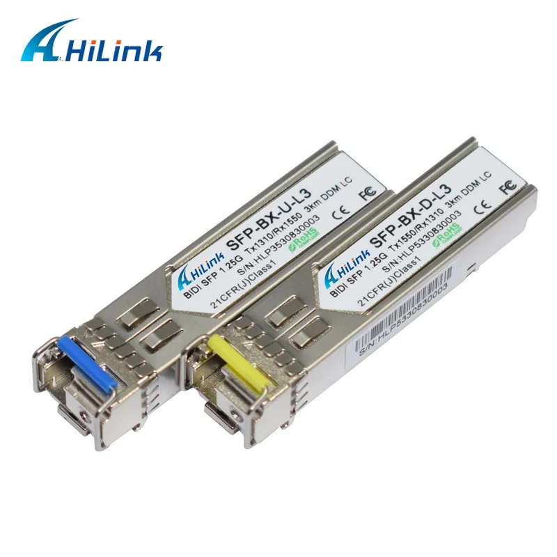 (1 пара) Бесплатная доставка 1000Base 1 25G WDM 1550nm/1310nm 3km LC/SC SFP модуль с функцией