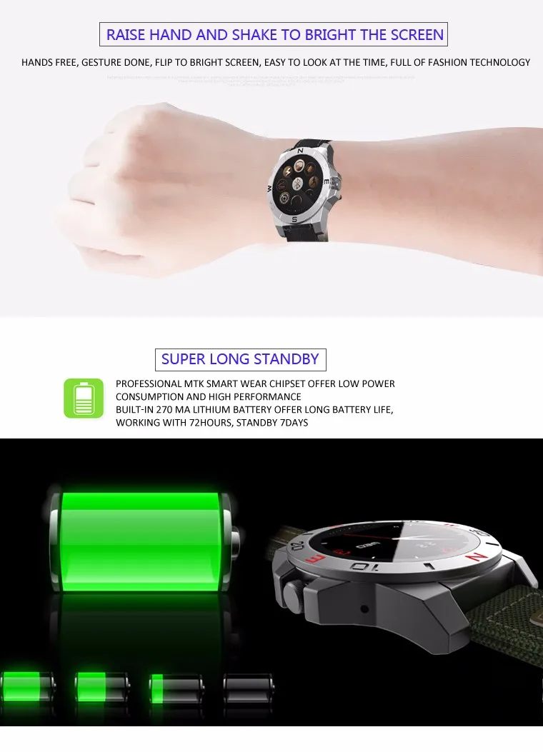 Luxury Smart Watch Outdoor Sport Smartwatch With Heart Rate Monitor And Compass Waterproof Wach For ios And Android