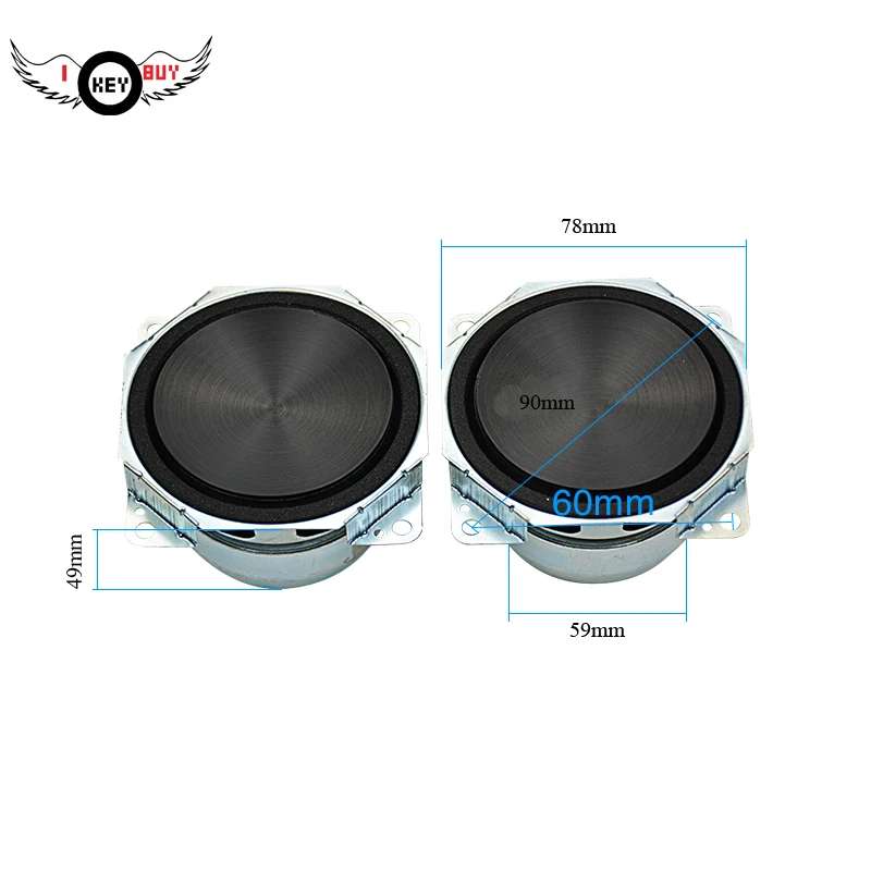 Я ключ купить 1 пара 3 дюймов аудио Портативный колонки 8Ohm 30 вт DIY СЧ сабвуфер аудио стерео музыкальные колонки