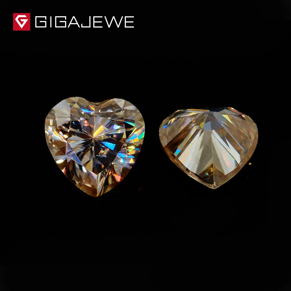 GIGAJEWE Сердце Cut свободные Moissanite драгоценный камень желтый цвет 0 8 4ct|loose moissanite|moissanite