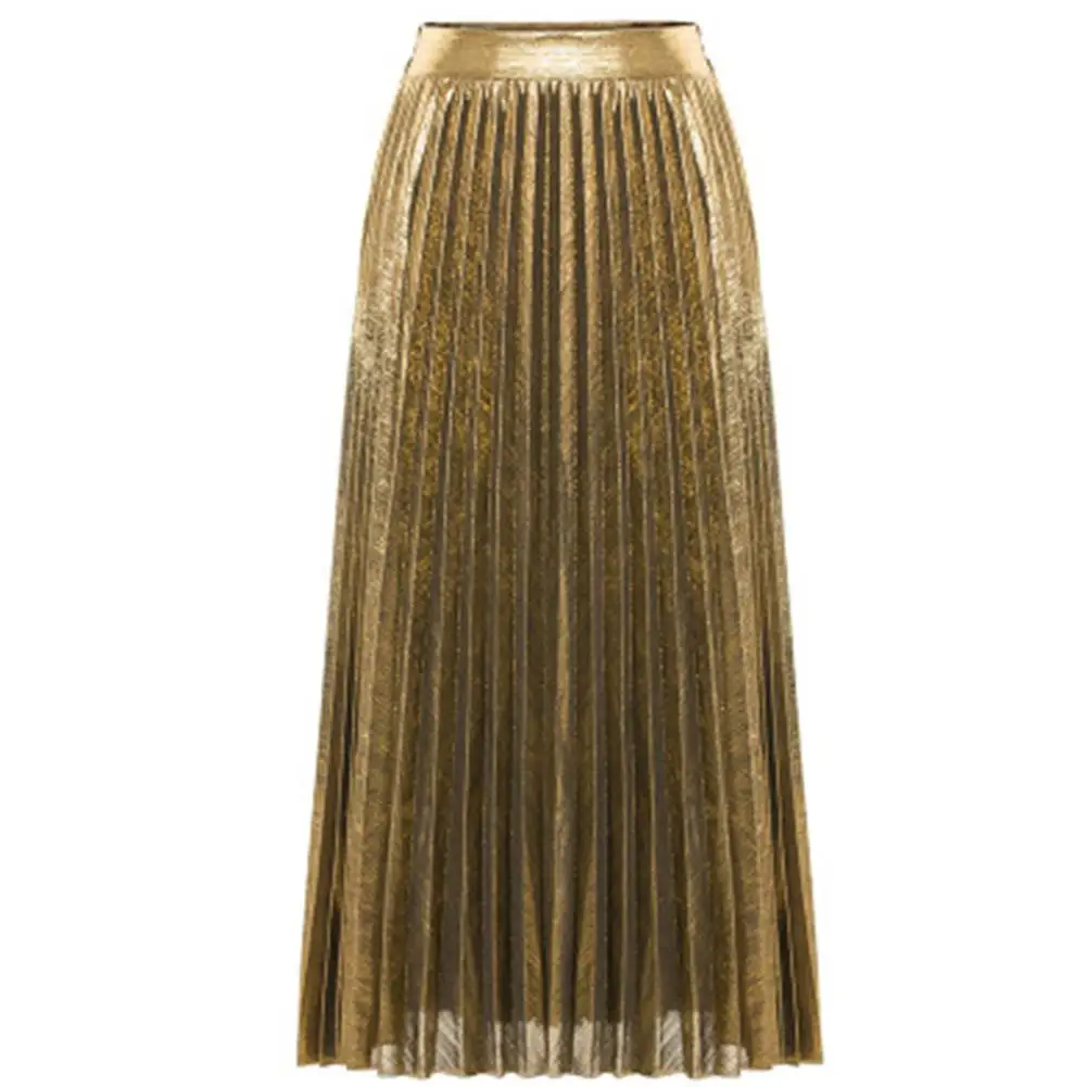 Женская длинная Плиссированная повседневная юбка с высокой талией модель Yfashion