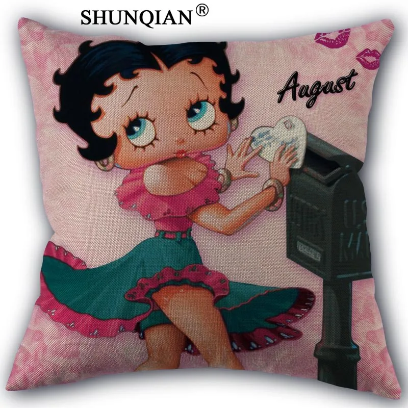 16 Высокая Качественный хлопок лен Betty Boop Подушки Детские случае свадебные декоративные Наволочки для дома Подушки Детские крышка a10.17 - Цвет: 16