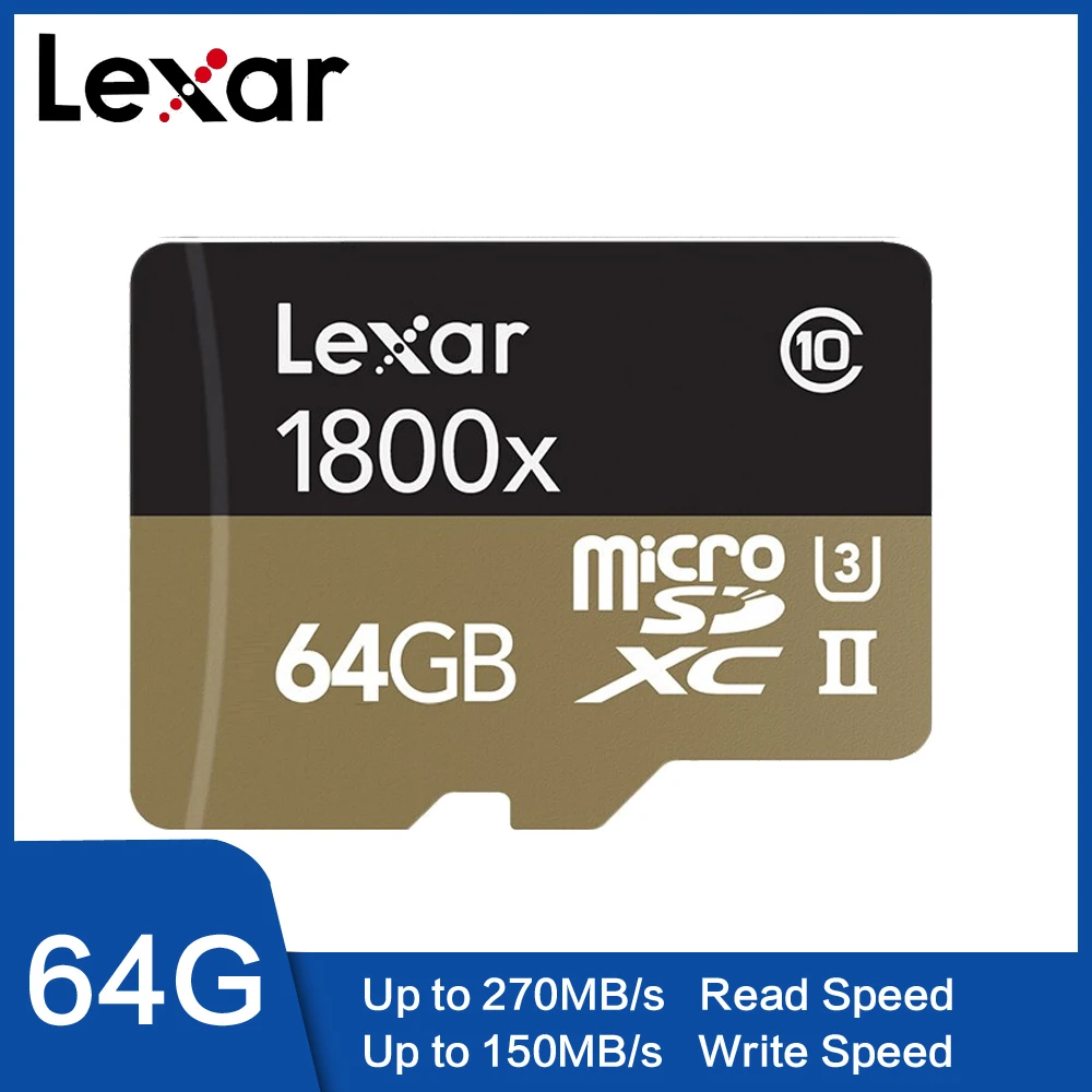 Lexar 1800x micro sd card 64 Гб оперативной памяти 32 встроенной SDXC высокоскоростной UHS II