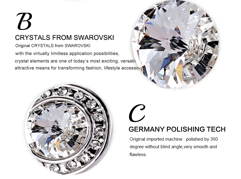Baffin оригинальные кристаллы от Swarovski Макси круглые серьги гвоздики для женщин Lover пирсинг Серебряный цвет массивные Ювелирные изделия Подарки