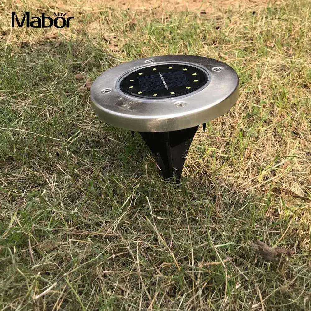 Ground Lamp 12 LED Walkway Lights Buried Street Underground disk Solar Power Garden Path Way Lawn Yard Outdoor Lighting | Лампы и
