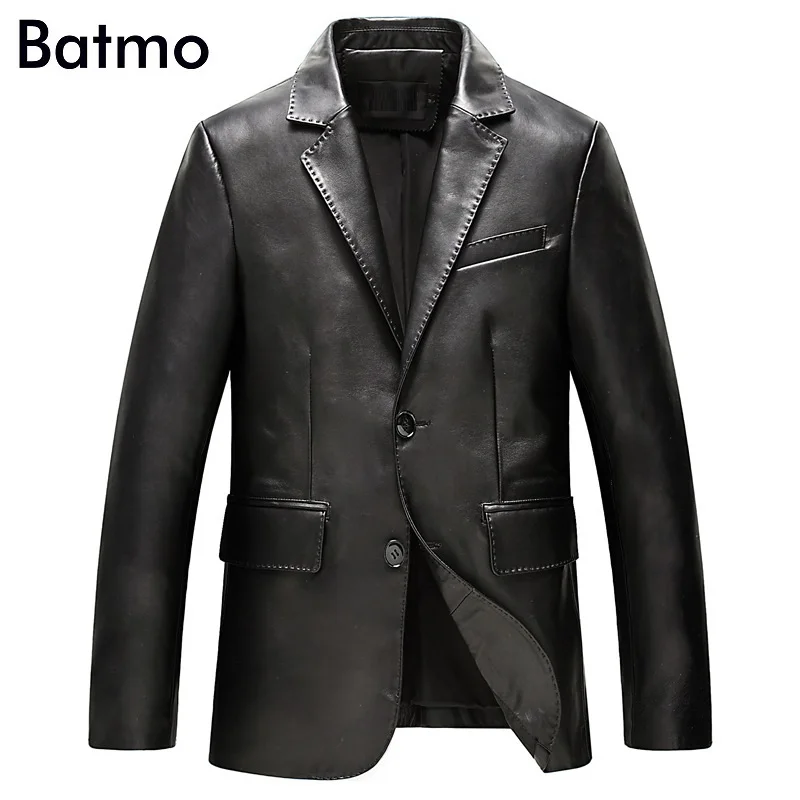

Batmo 2021 new arrival Spring high quality sheepskin real leather jackets men ,slim leather blazer men size L-4XL ALWZM803