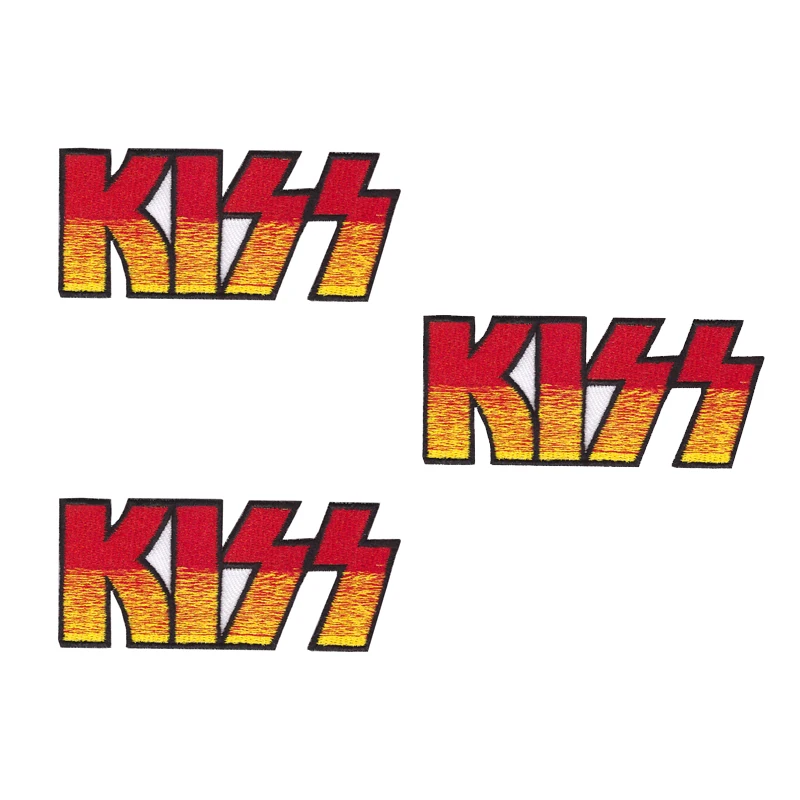 Классические Английские нашивки с вышивкой Kiss утюгом Наплечные ремни