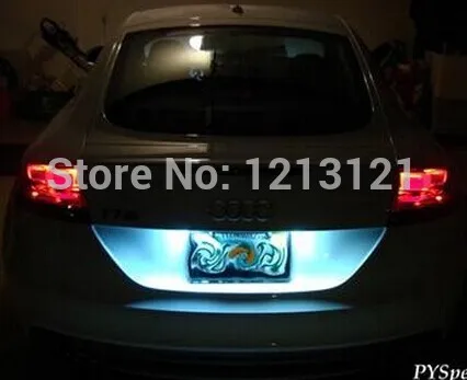 

2PCS SCOE Car Styling 3SMD LED License Plate Light Lamp Bulb Source For Audi A4 A5 A6 Q5 Q7 Crystal Blue Warm White Yellow Green