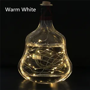 Гирлянда на 20 светодиодов, 1 м, 2 м, с питанием от пробкового аккумулятора, Рождественская гирлянда сделай сам для вечерние ринки, Хэллоуина, свадьбы, украшение