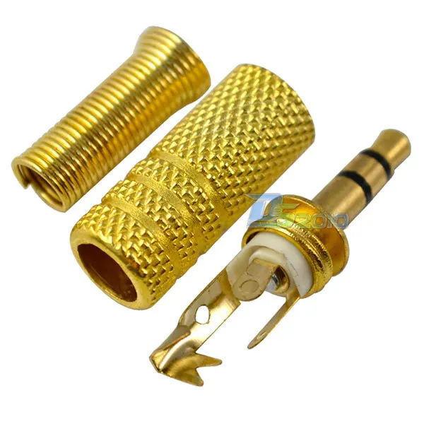 Высокое качество золото 3 5 мм разъем Мужской стерео аудио металл 1/8 дюйма для