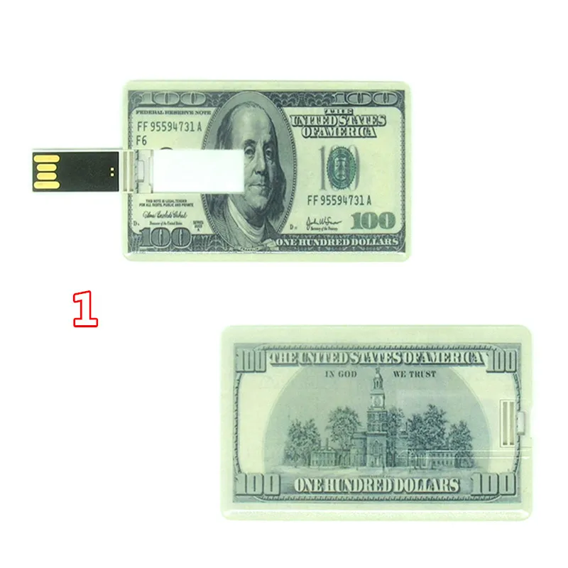 Подлинная денежная валюта Кредитная карта флэш накопитель usb памяти Флешка ручка