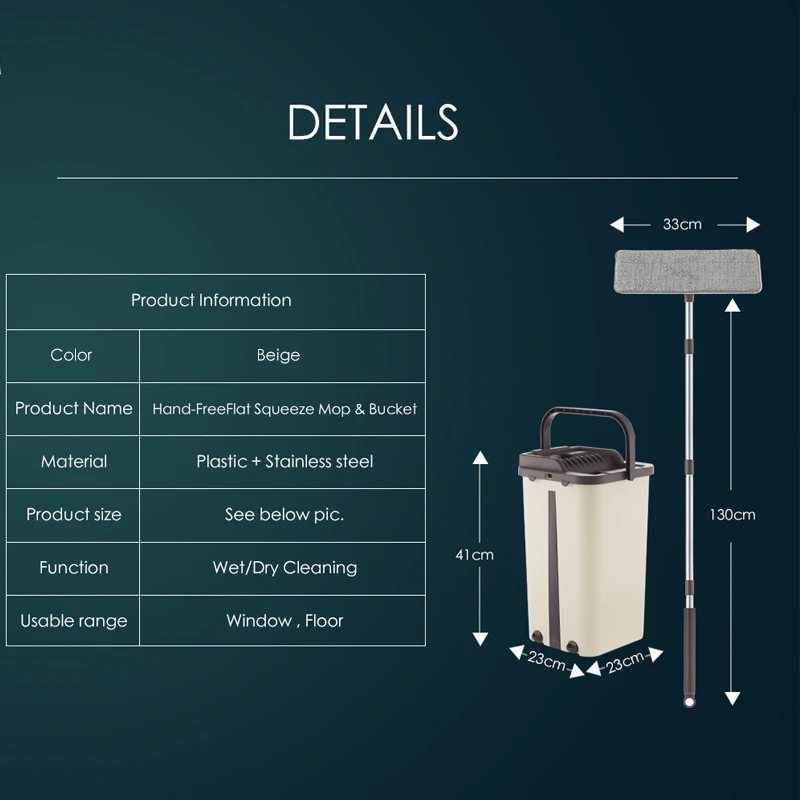 Премиум Волшебная швабра и система ведра с ручной бесплатной стиркой Замена