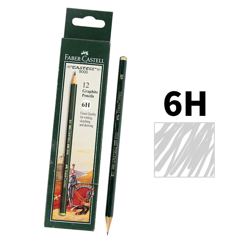 12pcs 6H FABER CASTELL 9000 эскиз карандаш профессиональная живопись художественный карандаш дизайн специальное письмо - Цвет: 12pcs 6H