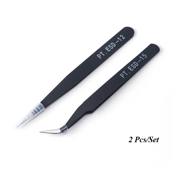 Straight Curved Set STZ пинцет для бровей из нержавеющей стали, стразы, драгоценные камни, украшения, выбор, зажим для ресниц, инструмент для удаления омертвевшей кожи, инструменты для дизайна ногтей PTESD12/15 - Цвет: Straight Curved Set