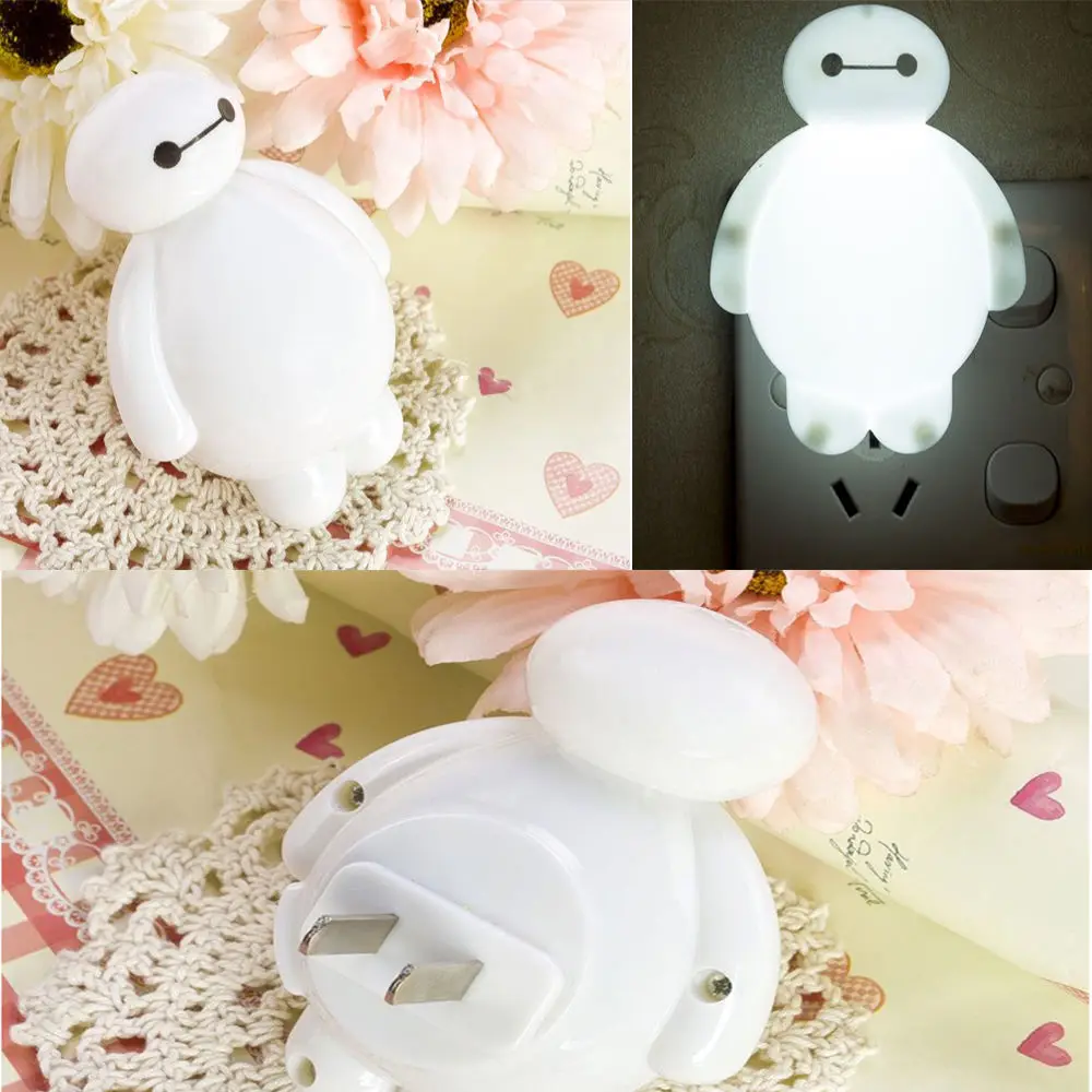 Милый детский ночник Baymax светодиодная лампа для сна и спальни вилка подарок