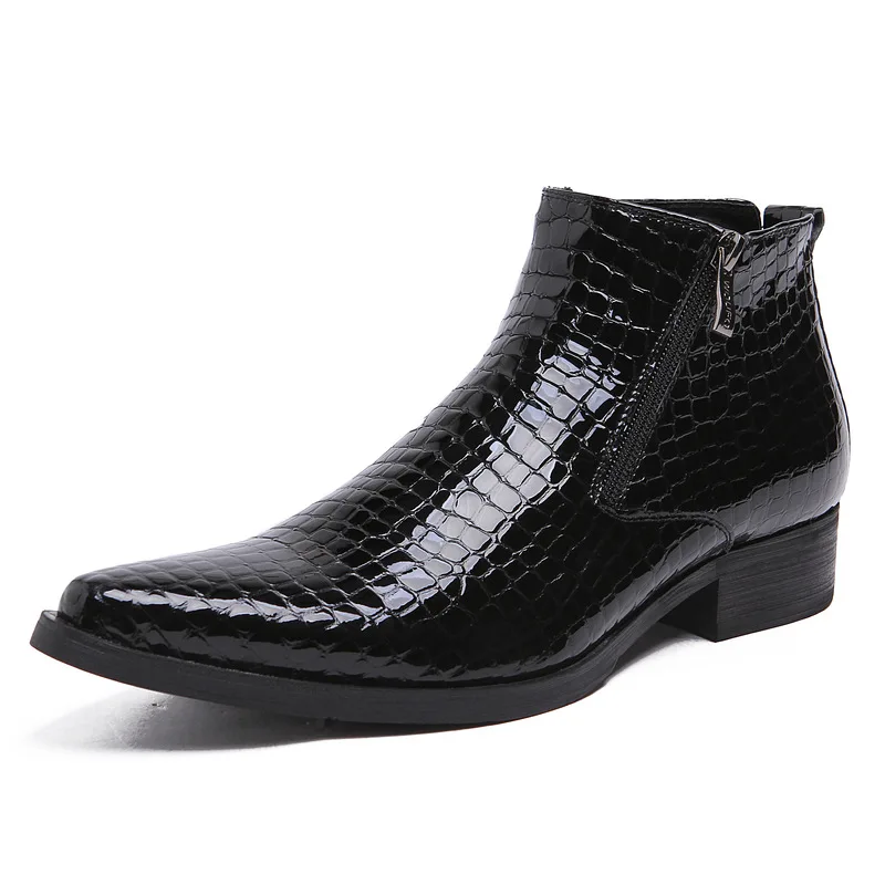 Мужская деловая обувь GRIMENTIN из натуральной кожи на молнии свадебная 2019|leather