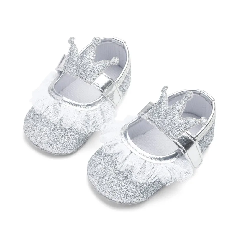 

Bling Bling Baby Shoes Crown Cute Princess Girls SHoes Newborn Lace Crown Birthday First Walkers Spring Baby Girls SHoes