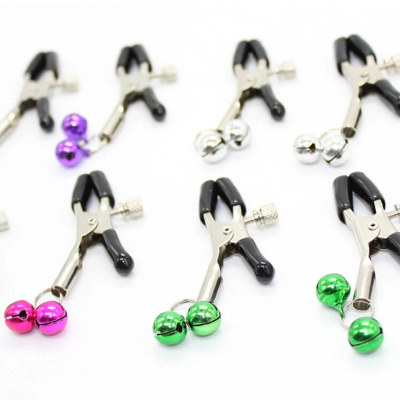 Металлические зажимы для сосков в форме колокольчика взрослых с цепочками