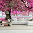 Настенные обои по индивидуальному заказу, 3D романтическое Вишневое дерево фона для телевизора, домашняя настенная бумага, декор для гостиной, дивана, настенная фреска, обои, фрески