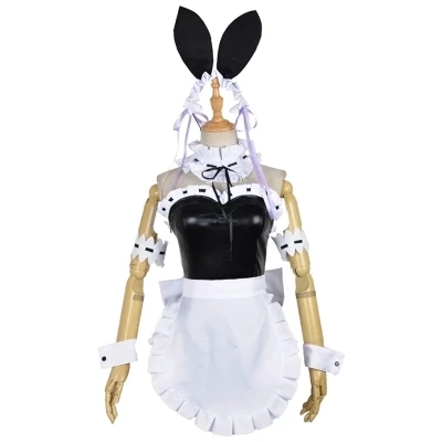 Аниме! Женский костюм для косплея Re:Life in a different world from zero Rem Ram Bunny Girl полный комплект